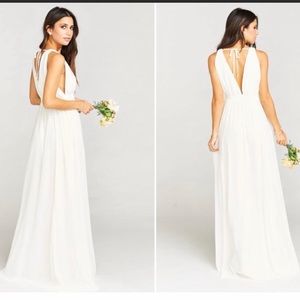 Show me your Mumu Ava Maxi Dress in Wedding Cake Chiffon